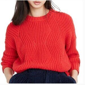 Madewell red knit dolman sweater